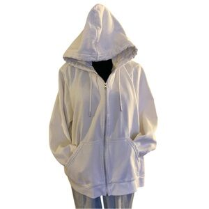H&M Creamy White Zip-Up Hoodie | XXL | Warm and Cozy